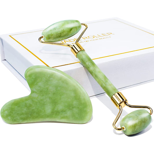 GlowChill™ – Jade Roller + Gua Sha Gift Box (Anti-Aging Skincare)